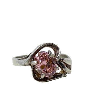 Vintage Pink Sterling Silver 925 Ring